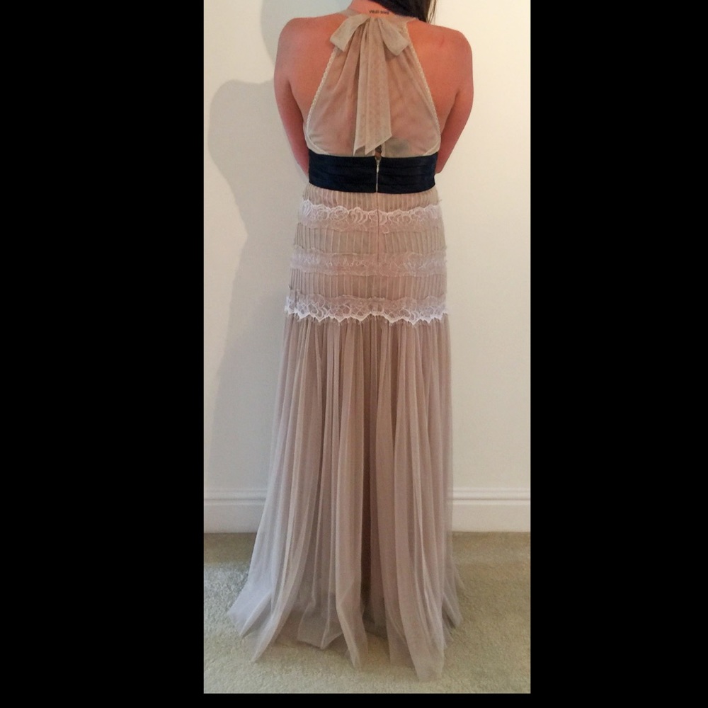 Zara antique cream lace gown